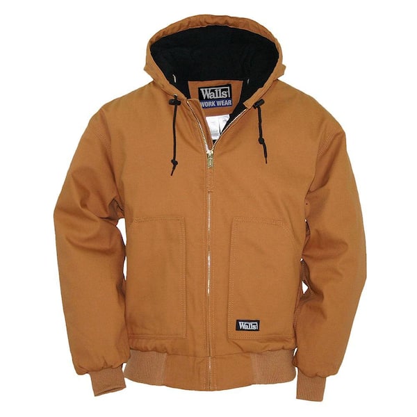 Walls Heavyweight Duck Insulated Hooded Large Tall Jacket in Brown