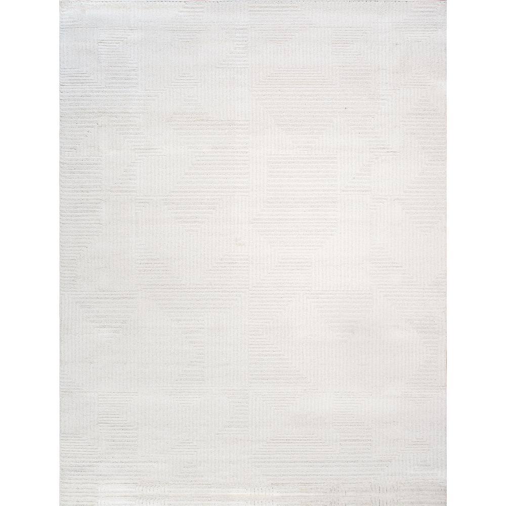 Pasargad Home Sutton Ivory 12 ft. x 15 ft. Striped Polypropylene and