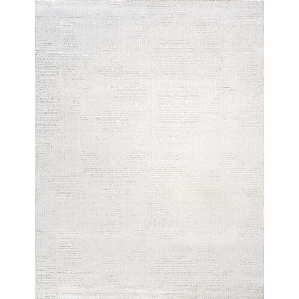 Sutton Ivory 8 ft. x 10 ft. Striped Polypropylene and Polyester Area Rug price history on PriceWatchPro