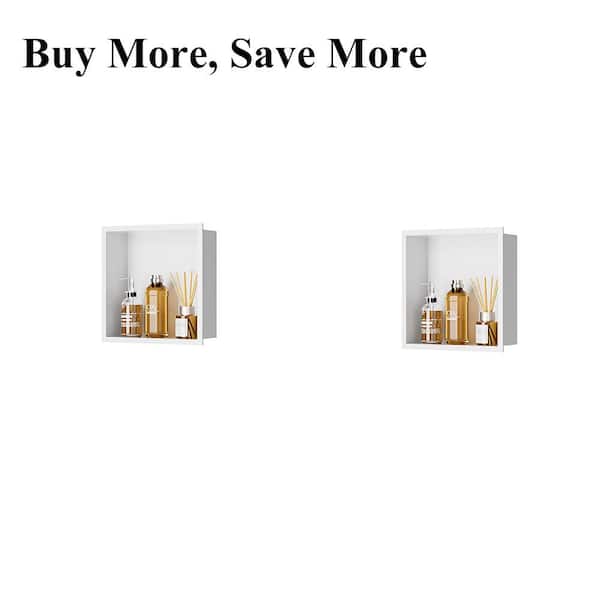 12 in. W x 12 in. H x 4 in. D. Shower Niche Recessed Niche Shower Storage in White (Pack of 2)