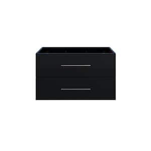 Napa 36 in. W x 20 in. D x 21 in. H Single Sink Bath Vanity Cabinet without Top in Glossy Black, Wall Mounted