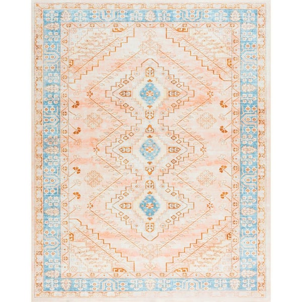 Tayse Rugs Estate Pink 5 ft. x 7 ft. Persian Indoor Area Rug