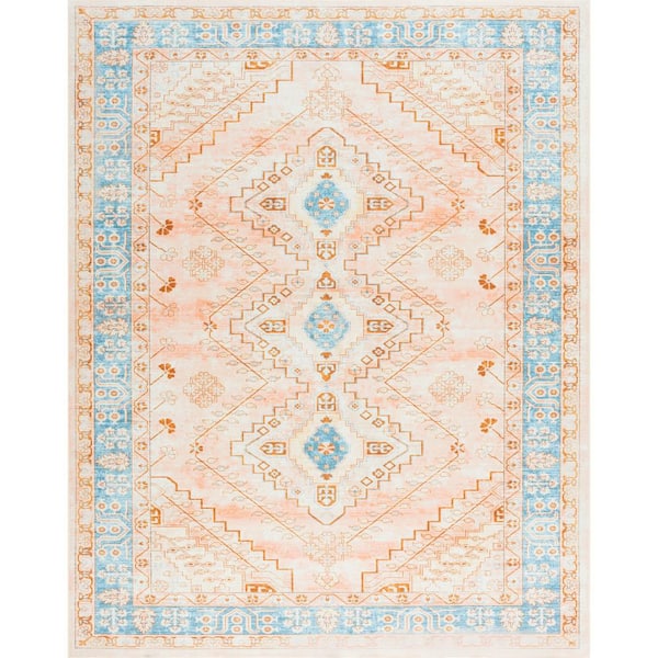 Tayse Rugs Estate Pink 8 ft. x 10 ft. Persian Indoor Area Rug