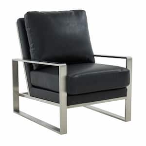 Jefferson Black Faux Leather Arm Chair