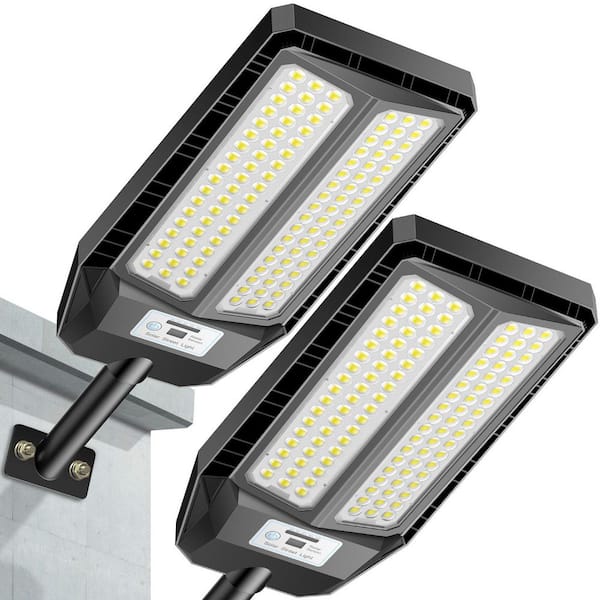 160,000 Lumens 5000-Watt 260° Black Motion Sensing Dusk to Dawn Integrated LED Flood Light (2-Pack)