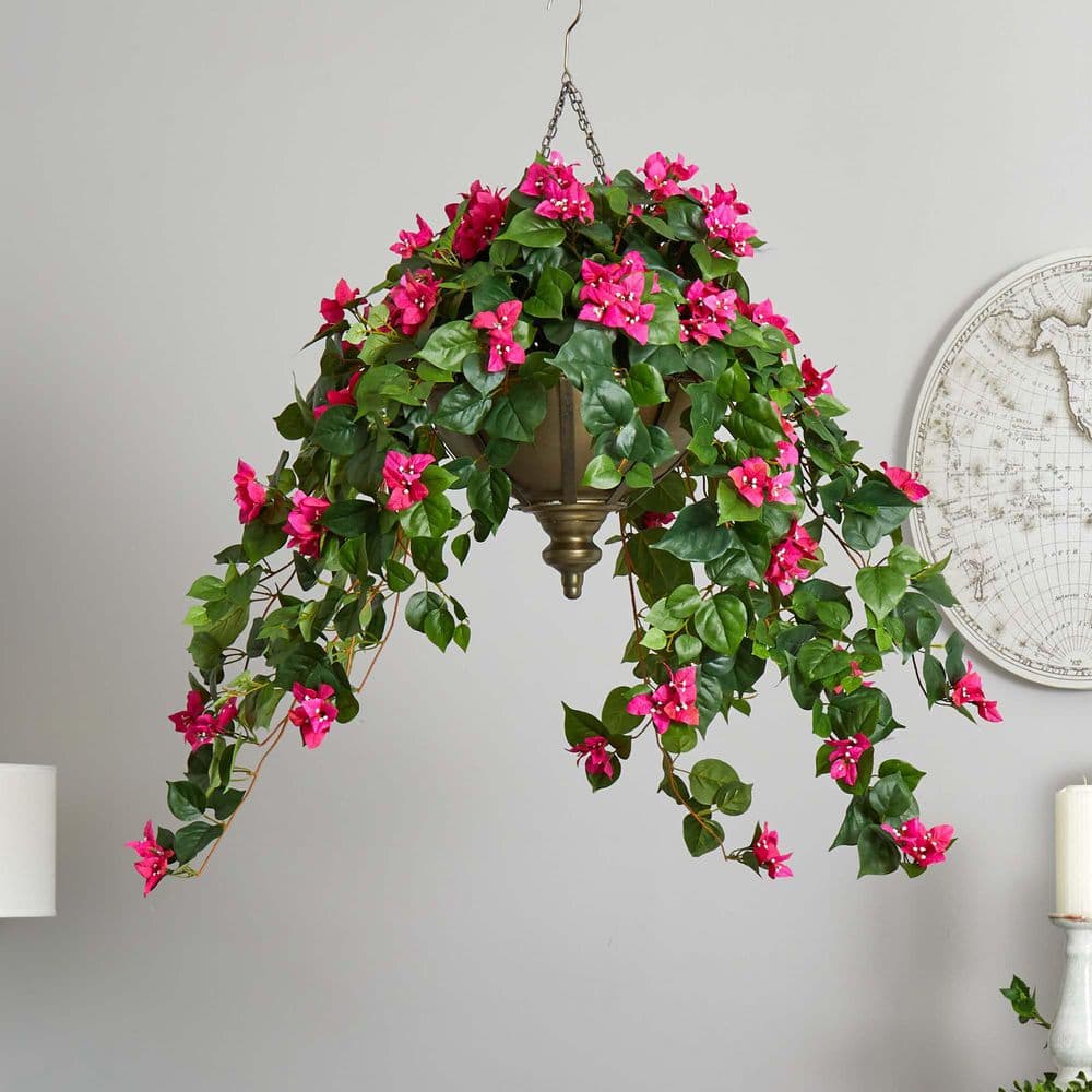 Elegant Silk Bougainvillea Tabletop Arrangement in Potted Design