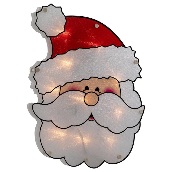Northlight 12 in. Lighted Santa Claus Christmas Window Silhouette
