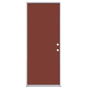 32 in. x 80 in. Flush Left Hand Inswing Red Bluff Painted Steel Prehung Front Exterior Door No Brickmold in Vinyl Frame