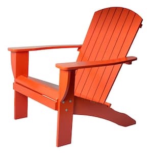 Orange Cedar Extra Wide Adirondack Chair with Built-In Bottle Opener and Matching Folding Table