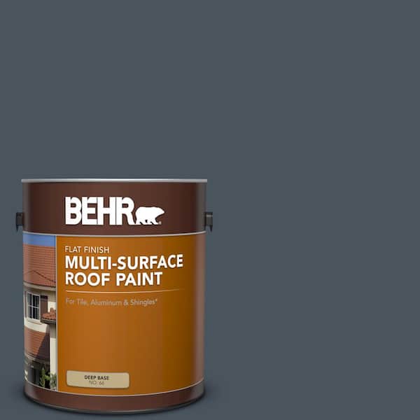 BEHR 1 gal. #N480-7 Midnight Blue Flat Multi-Surface Exterior Roof Paint