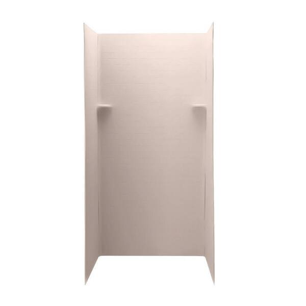 Swan Tangier 36 in. x 36 in. x 72 in. Three Piece Easy Up Adhesive Shower Wall in Tahiti Rose-DISCONTINUED