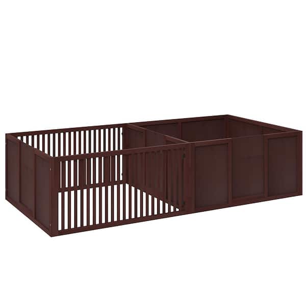 81 in. x 40 in. Box for Dogs Built for Mother's Comfort, Newborn Puppy Supplies, Puppy Playpen w/ Entrance Door, Coffee