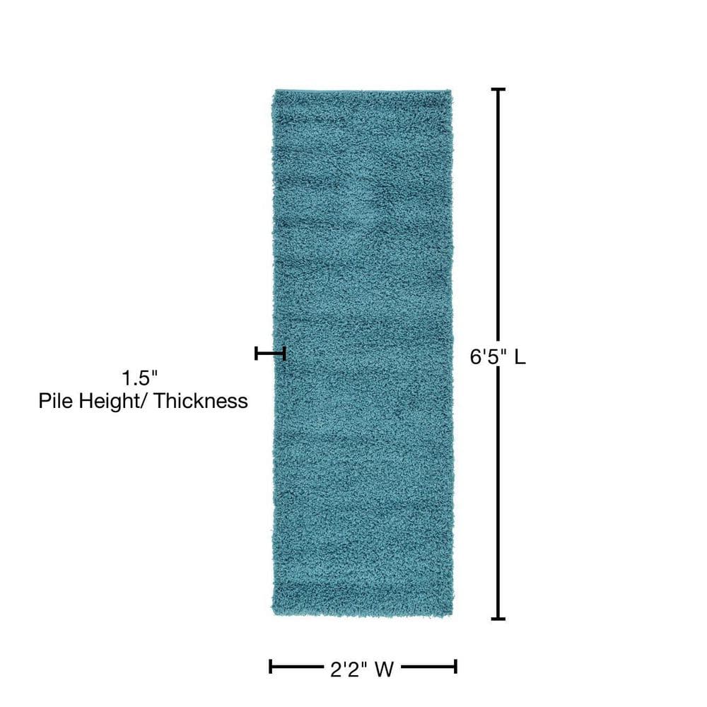 Blue Shag Reversible Runner Rug for Kids
