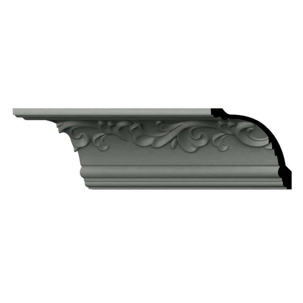 Noelle 96 in. Gray Polyurethane Crown Moulding