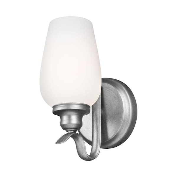 Generation Lighting Standish 1-Light Heritage Silver Wall Sconce