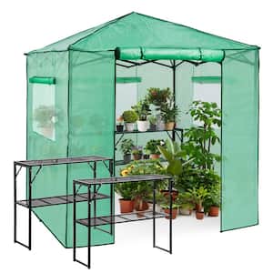 84 in. W x 84 in. D Pop Up Greenhouse Portable Walk-in Outdoor Gardening Green House