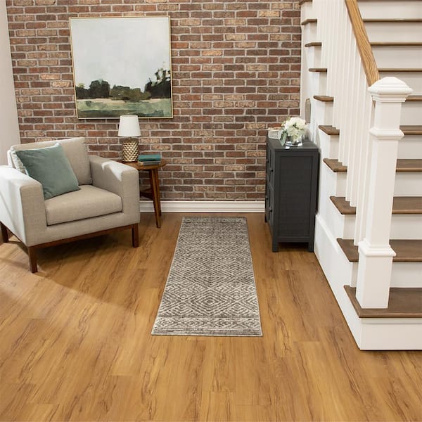 Sula Tex Gray/Cream 2 ft. x 7 ft. Geometric Indoor Runner Rug