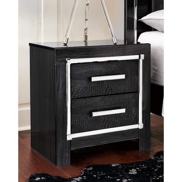 Signature DESIGN BY ASHLEY Kaydell Black 2 Drawer 23.66 in. W Nightstands