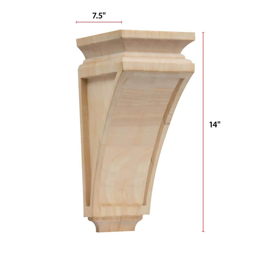 Large Unfinished Maple Wood Arts and Crafts Corbel