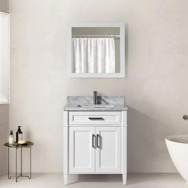 Vanity Art Savona 30 in. W x 22 in. D x 36 in. H Bath Vanity in Grey with Vanity Top in White with White Basin and Mirror