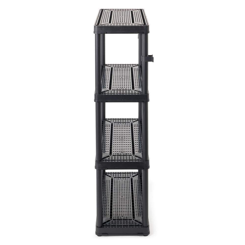 Maxit Black 4-Shelf Adjustable Ventilated Shelving Unit