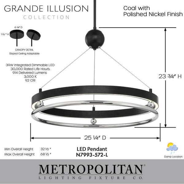 Metropolitan Grande Illusion 210-Watt Equivalence Integrated LED