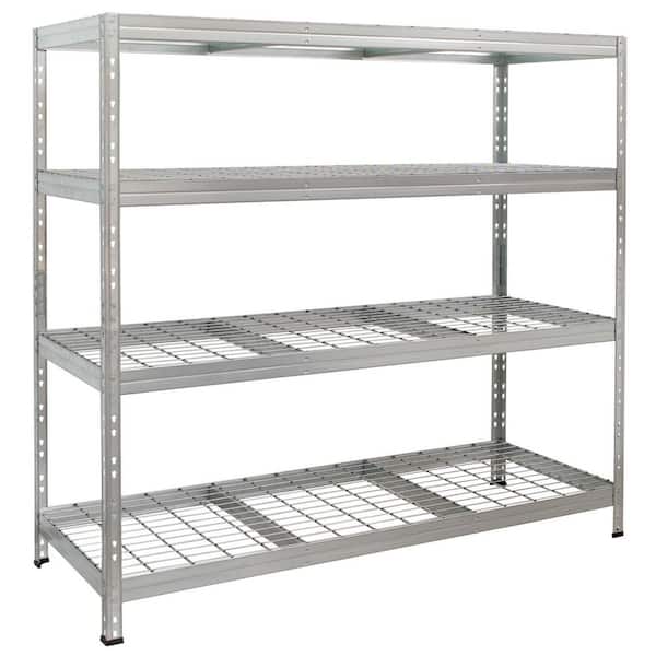 NSF Series 4-Tier Galvanized Steel Garage Storage Shelving Unit in Silver, Wire Racks (60 in. W x 71 in. H x 20 in. D)
