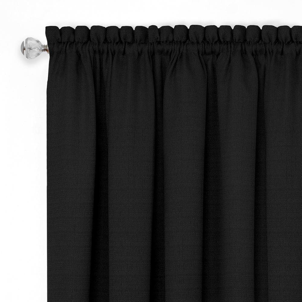 Black and White Polyester Light Filtering Drape Panel