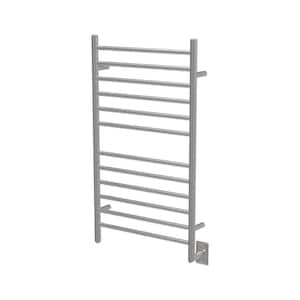 Radiant Large Straight 12-Bar Hardwired Electric Towel Warmer in Brushed Stainless Steel