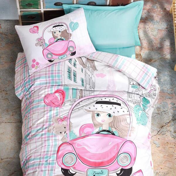 Sushome Pink Car Duvet Cover Set, What Size Is A Twin Bed Cover