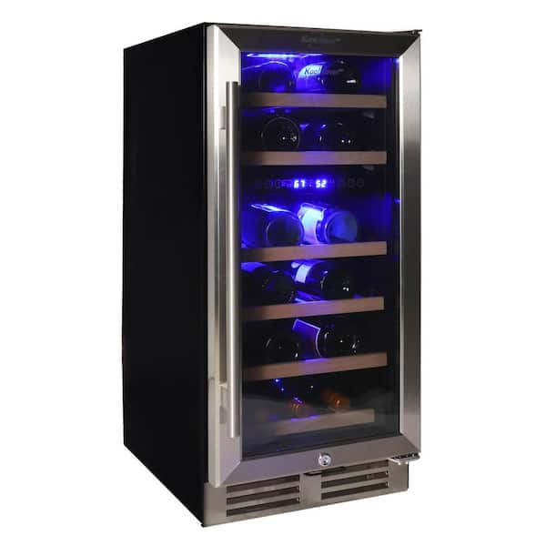 Koolatron 28 Bottle Dual Zone 15 in. Under Counter Wine Cooler with Lock, Built-In or Freestanding