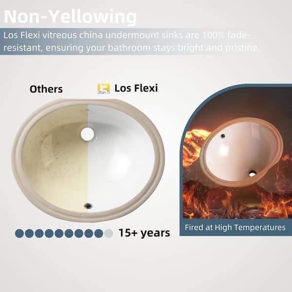 Los Flexi 20. in Undermount Oval Bathroom Sink with Overflow