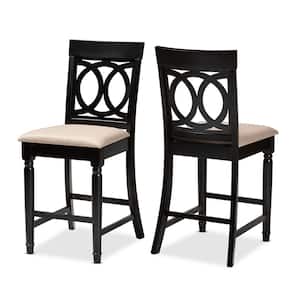 Verina 43 in. Sand and Espresso Counter Stool (Set of 2)