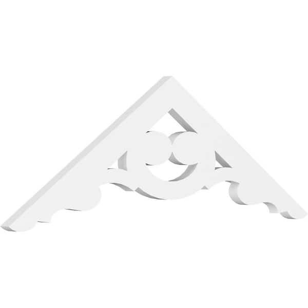 Ekena Millwork 1 in. x 36 in. x 12 in. (8/12) Pitch Robin Gable Pediment Architectural Grade PVC Moulding