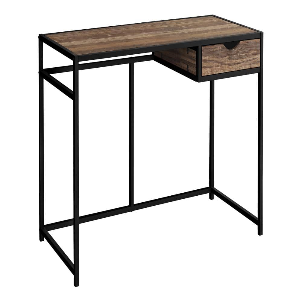 Brown Reclaimed Wood Desk with Drawer, Black Metal Frame, Compact Size price history on PriceWatchPro