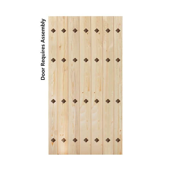 ISLIFE Mid-Century New Style 42 in. x 84 in. Unfinished DIY Solid Wood Sliding Barn Door Slab