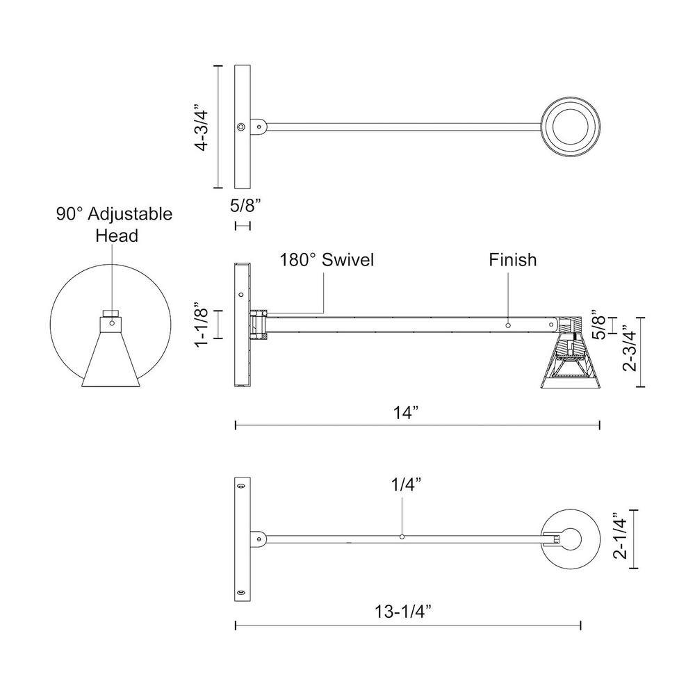 Brushed Nickel Dimmable LED Wall Sconce