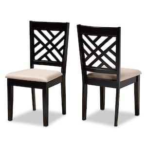Caron Sand Brown Wood Dining Chairs (Set of 2)