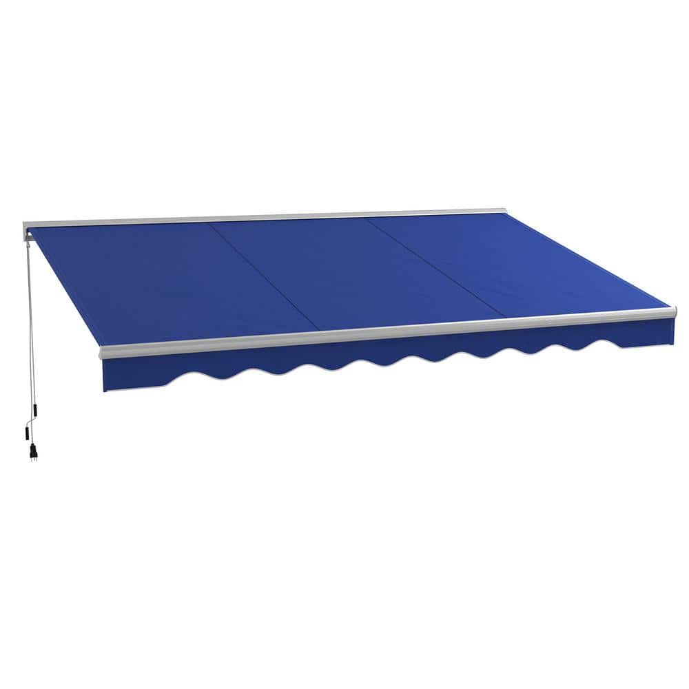 10 ft. x 16.5 ft. Blue Electric Retractable Awning with Remote Controller a