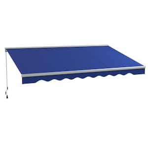 10 ft. x 16.5 ft. Blue Electric Retractable Awning with Remote Controller and Crank Handle