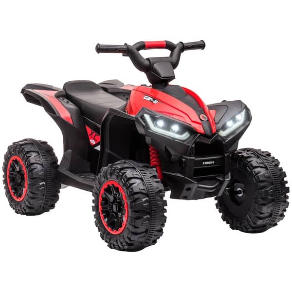 12V Kids ATV Quad Car with Forward and Backward Function, 4 Wheeler for Kids with Wear-Resistant Wheels, Red