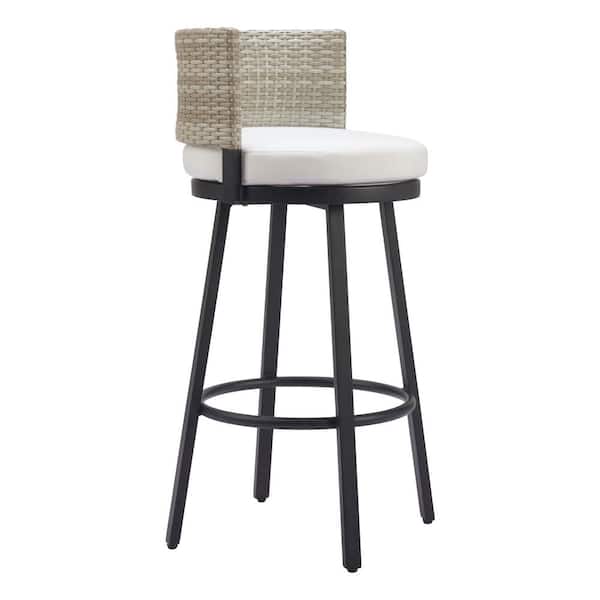 ZUO Midnight Wave Outdoor Collection White Olefin Barstool