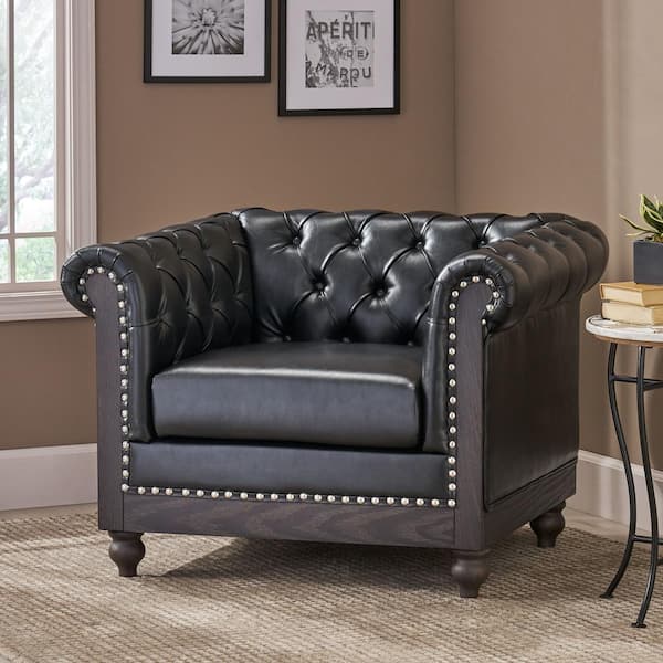 Glencoe Black/Midnight Tufted Club Chair