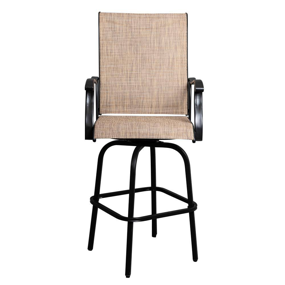 Karl home Swivel Metal Outdoor Bar Stool (Set of 2)