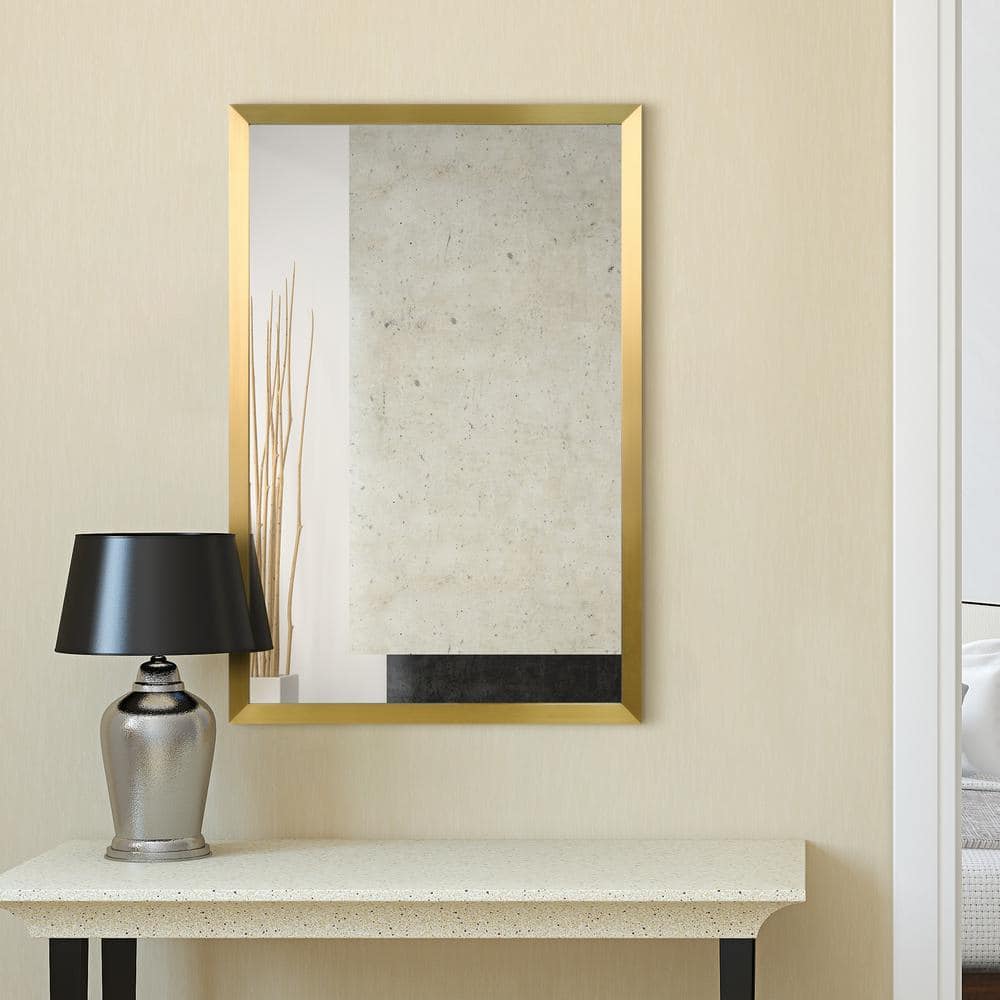 Sleek Contempo 20" x 30" Gold and Silver Rectangular Wall Mirror