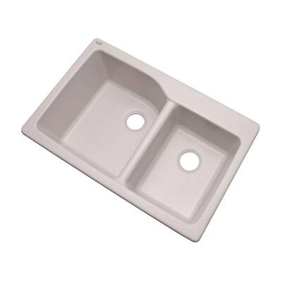 Glacier Bay Grande Dual Mount Composite Granite 35 in. 4-Hole Double