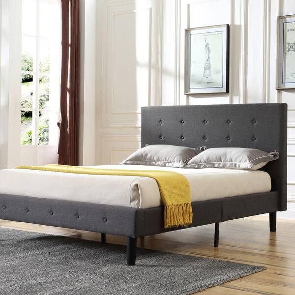 Decoro Craven Grey Full Upholstered, Martha Stewart Metal Bed Frame