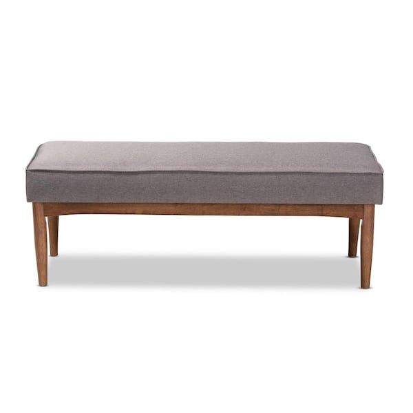Baxton Studio Arvid Gray Fabric Dining Bench