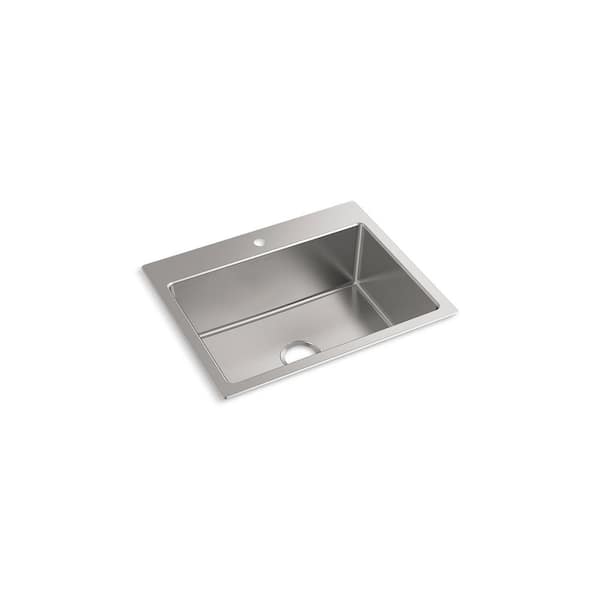 KOHLER Cursiva Stainless Steel 27 in. Single Bowl Top-Mount