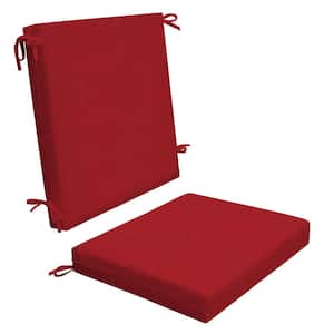 Outdoor Midback Dining Chair Cushion Textured Solid Imperial Red